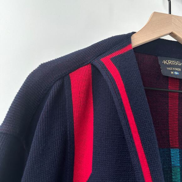 Vintage Kriss Sweden Knit Open Front Oversized Long Cardigan Sweater Size Medium - Picture 5 of 8